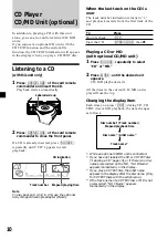 Preview for 10 page of Sony CDX-M600 - Fm/am Compact Disc Player Operating Instructions Manual