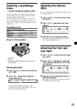 Preview for 21 page of Sony CDX-M600 - Fm/am Compact Disc Player Operating Instructions Manual