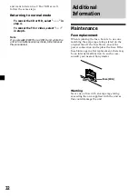 Preview for 32 page of Sony CDX-M600 - Fm/am Compact Disc Player Operating Instructions Manual