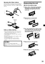 Preview for 33 page of Sony CDX-M600 - Fm/am Compact Disc Player Operating Instructions Manual