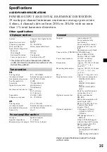 Preview for 35 page of Sony CDX-M600 - Fm/am Compact Disc Player Operating Instructions Manual