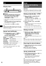 Preview for 6 page of Sony CDX-S2250EE Operating Instructions Manual