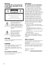 Preview for 2 page of Sony CFD-E90PS Operating Instructions  (primary manual) Operating Instructions Manual