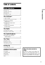 Preview for 3 page of Sony CFD-E90PS Operating Instructions  (primary manual) Operating Instructions Manual