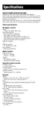 Preview for 14 page of Sony CFD G505 - Xplod Boombox User Manual