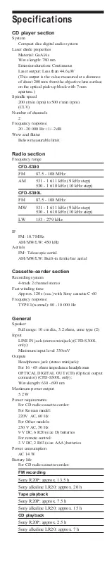 Preview for 13 page of Sony CFD-S300L User Manual