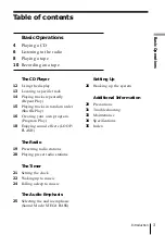 Preview for 3 page of Sony CFD ZW755 - Portable CD / Cassette Operating Instructions Manual