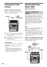 Preview for 28 page of Sony CMT-A70 - Personal Component System Operating Instructions Manual