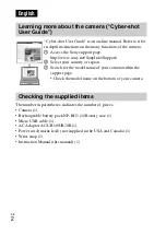 Preview for 2 page of Sony Cyber-shot DSC-HX10 Instruction Manual