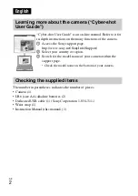 Preview for 2 page of Sony Cyber-shot DSC-S5000 Instruction Manual