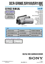 Sony Cybershot DCR-SR100 Service Manual preview