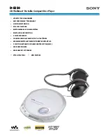 Preview for 1 page of Sony D-E350 - PSYC CD Walkman Specification Sheet