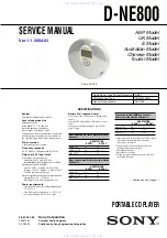 Preview for 1 page of Sony D-NE800 Service Manual