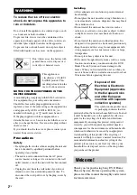 Preview for 2 page of Sony DAV-DZ210D Operating Instructions Manual