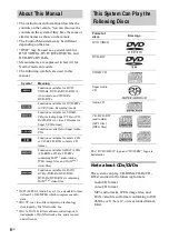 Preview for 6 page of Sony DAV-DZ300 Operating Instructions Manual