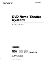 Sony DAV-HDZ235 - Dvd Home Theater System Operating Instructions Manual preview