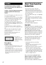 Preview for 2 page of Sony DAV-HDZ485 Operating Instructions Manual