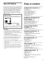 Preview for 3 page of Sony DAV-L8100 - Micro Satellite System Operating Instructions Manual