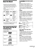 Preview for 7 page of Sony DAV-S500 - Compact Av System Operating Instructions Manual