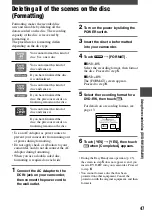 Preview for 47 page of Sony DCR DVD7 - DVD Handycam Camcorder Operating Manual