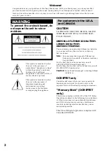 Preview for 2 page of Sony DCR-IP5/IP7BT Operating Instructions Manual