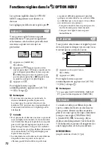 Preview for 72 page of Sony DCR-SR65 - 40gb Hdd Handycam Camcorder (French) Guide Pratique