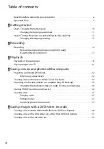 Preview for 8 page of Sony DCRSR47ER - Handycam - Camcorder User Manual