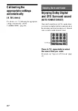 Preview for 46 page of Sony DG510 - STR AV Receiver Operating Instructions Manual