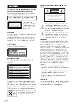 Preview for 2 page of Sony DHC-FL7D - Display Side Hi Fi Component System Operating Instructions Manual