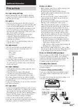 Preview for 65 page of Sony DHC-FL7D - Display Side Hi Fi Component System Operating Instructions Manual