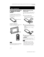 Preview for 14 page of Sony DPF D72N - LCD WVGA 16:10 Photo Frame Operating Instructions Manual