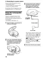 Preview for 16 page of Sony DSJ301 - S2 Sports CD Walkman Operating Instructions Manual