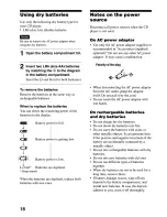 Preview for 18 page of Sony DSJ301 - S2 Sports CD Walkman Operating Instructions Manual