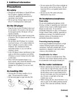 Preview for 19 page of Sony DSJ301 - S2 Sports CD Walkman Operating Instructions Manual