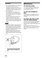 Preview for 20 page of Sony DSJ301 - S2 Sports CD Walkman Operating Instructions Manual