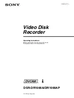 Sony DVCAM DSR-DR1000A Operating Instructions Manual preview