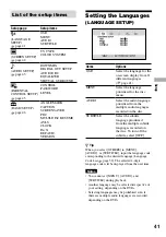 Preview for 41 page of Sony DVE7000S - DVD Walkman Operating Instructions Manual