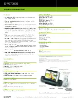 Preview for 2 page of Sony DVE7000S - DVD Walkman Specifications