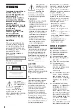 Preview for 2 page of Sony DVP-FX74 Operating Instructions Manual