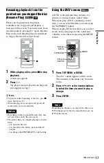 Preview for 17 page of Sony DVP-FX820L - Portable Dvd Player Operating Instructions Manual