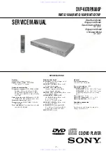 Preview for 1 page of Sony DVP-K880P Service Manual