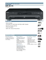 Sony DVP-NC615 Specifications preview