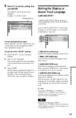 Preview for 65 page of Sony DVP-NS32 Operating Instructions Manual