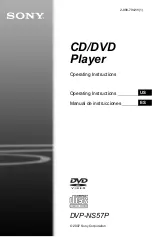 Preview for 1 page of Sony DVP-NS57P - Cd/dvd Player Operating Instructions Manual