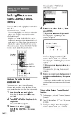 Preview for 54 page of Sony DVP-NS57P - Cd/dvd Player Operating Instructions Manual