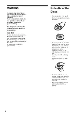 Preview for 2 page of Sony DVP-NS63P Operating Instructions Manual