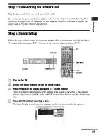 Preview for 25 page of Sony DVP-NS700P - Cd/dvd Player Operating Instructions Manual