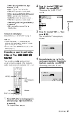 Preview for 47 page of Sony DVP-NS705 Operating Instructions Manual