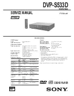 Sony DVP-S533D - Cd/dvd Player Service Manual preview