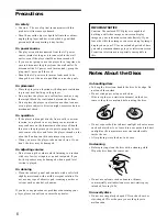 Preview for 6 page of Sony DVP-S570D - Cd/dvd Player Operating Instructions Manual